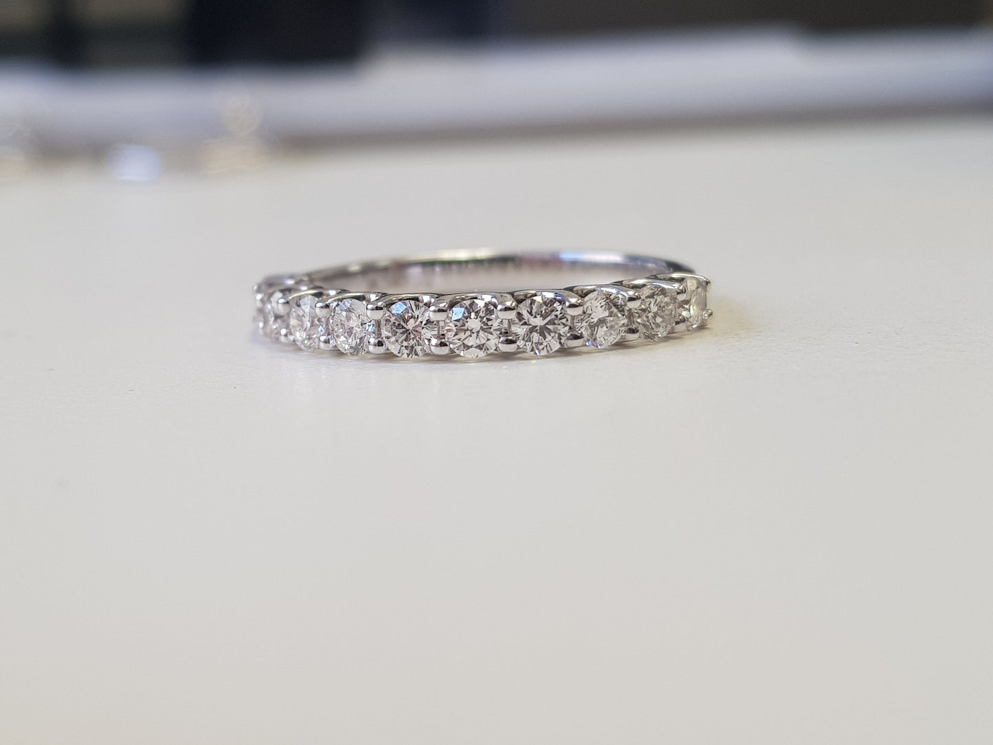 diamond wedding band white 14k gold