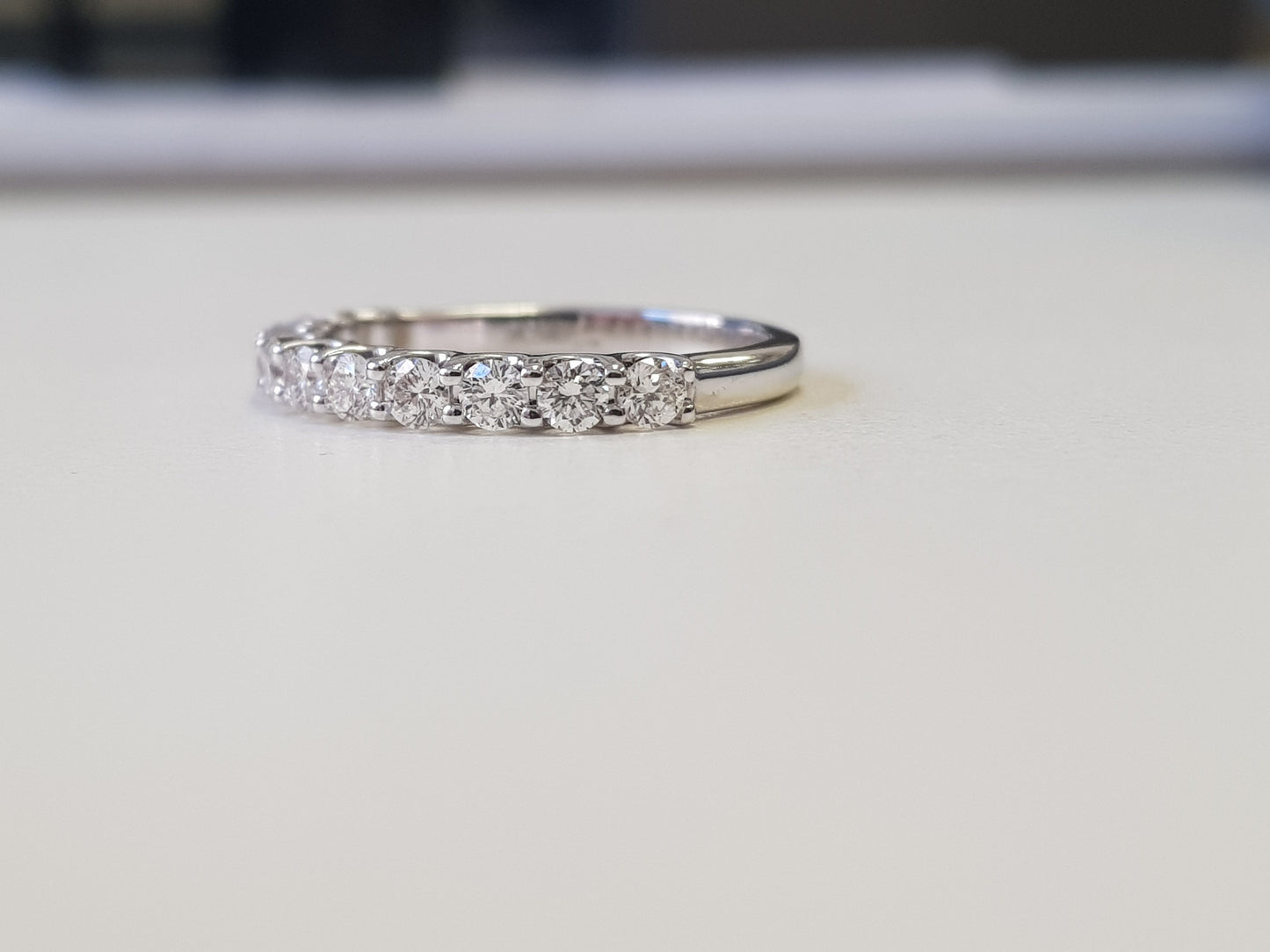 diamond wedding band side view