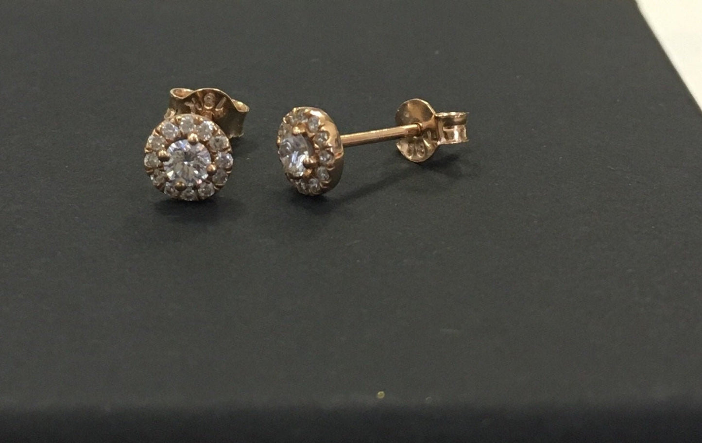 עגילי יהלום עגולים 1 קראט זהב צהוב צהוב, עגילי אר דקו